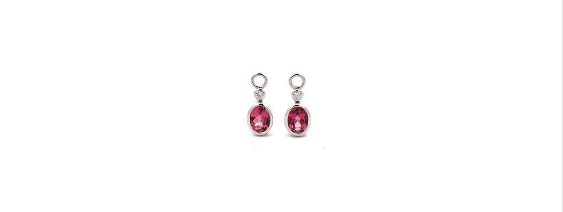 18ct white gold pink tourmaline attachments