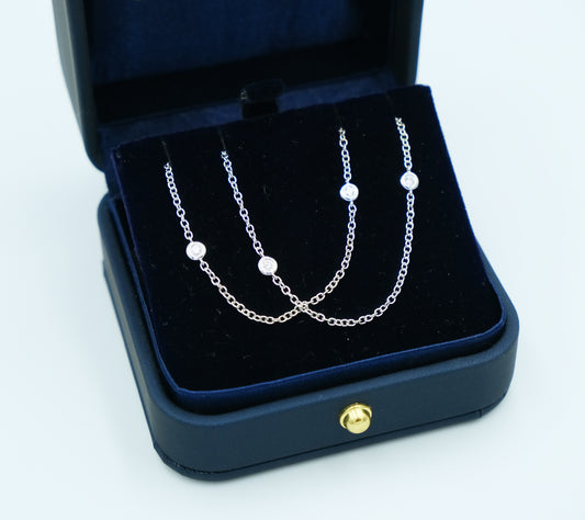 18ct White Gold Diamonds by the Yard Chain