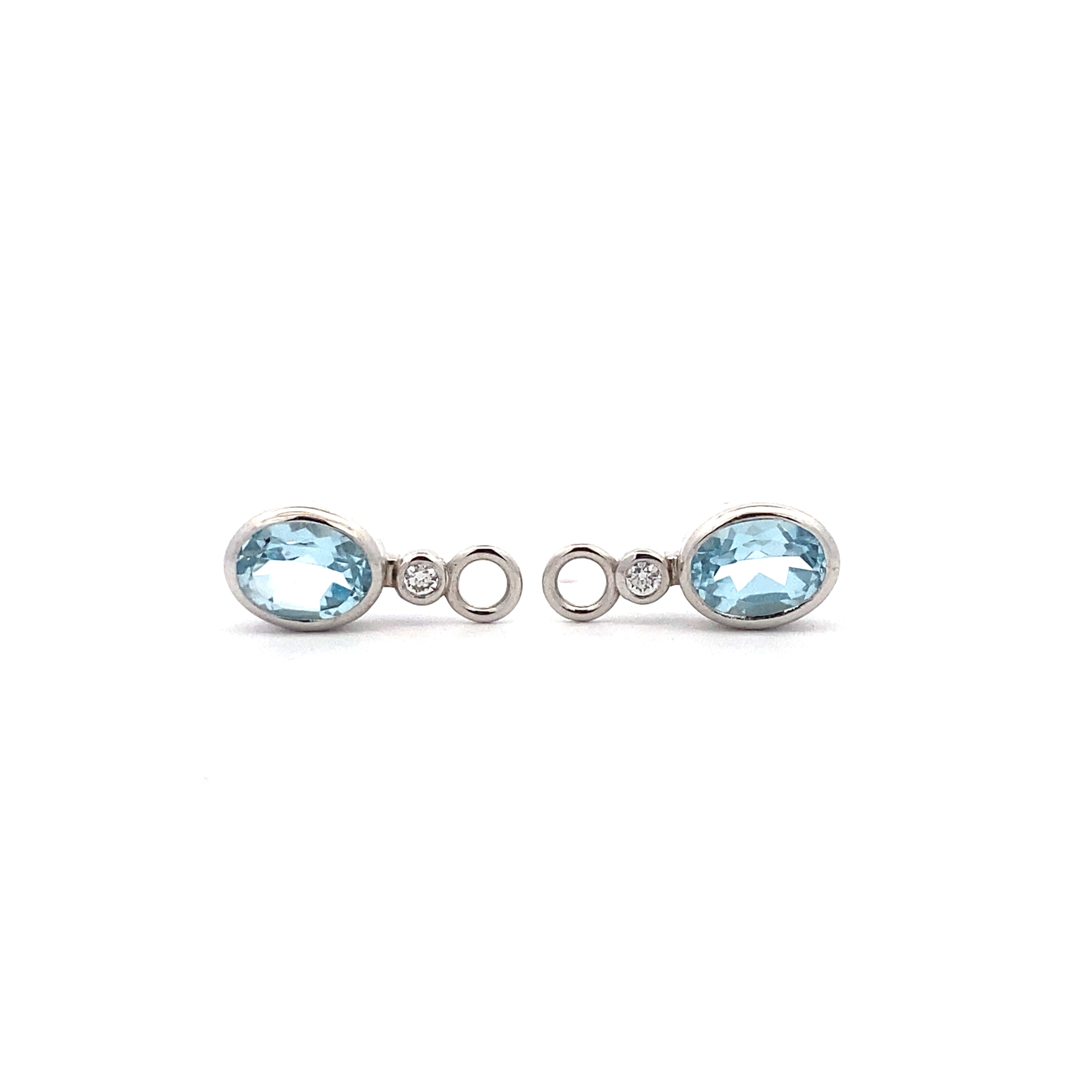 18ct White Gold Blue Topaz Attachments
