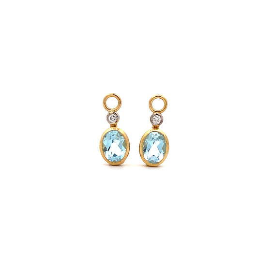 18ct Yellow Gold Blue Topaz Attachments