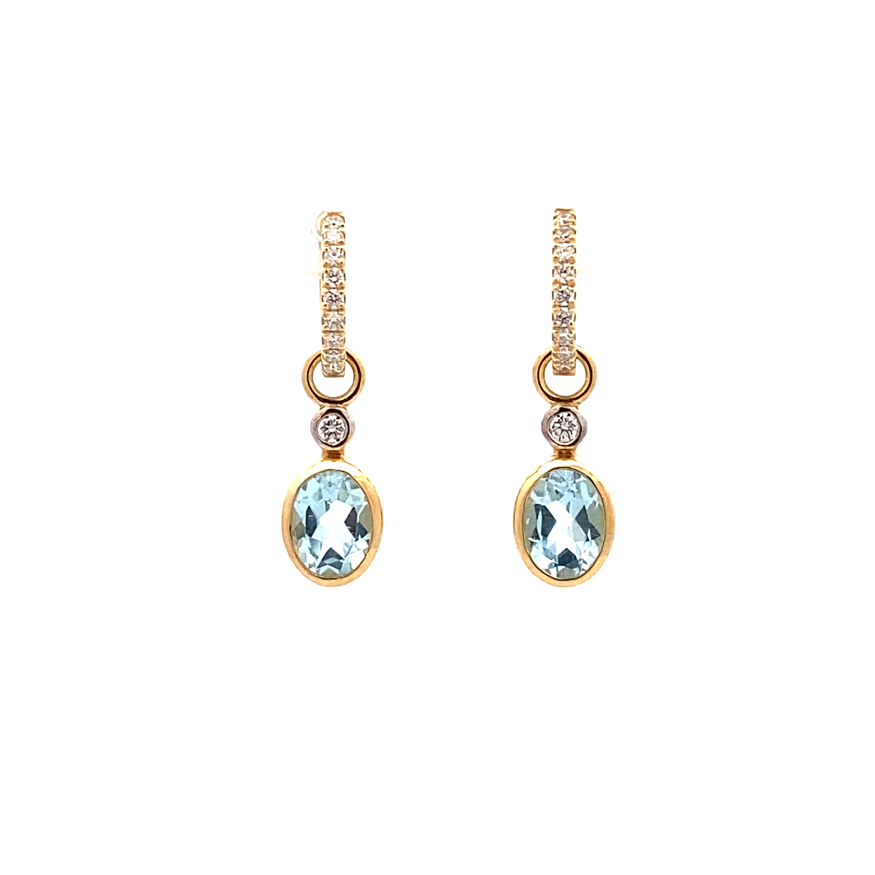 18ct Yellow Gold Blue Topaz Attachments