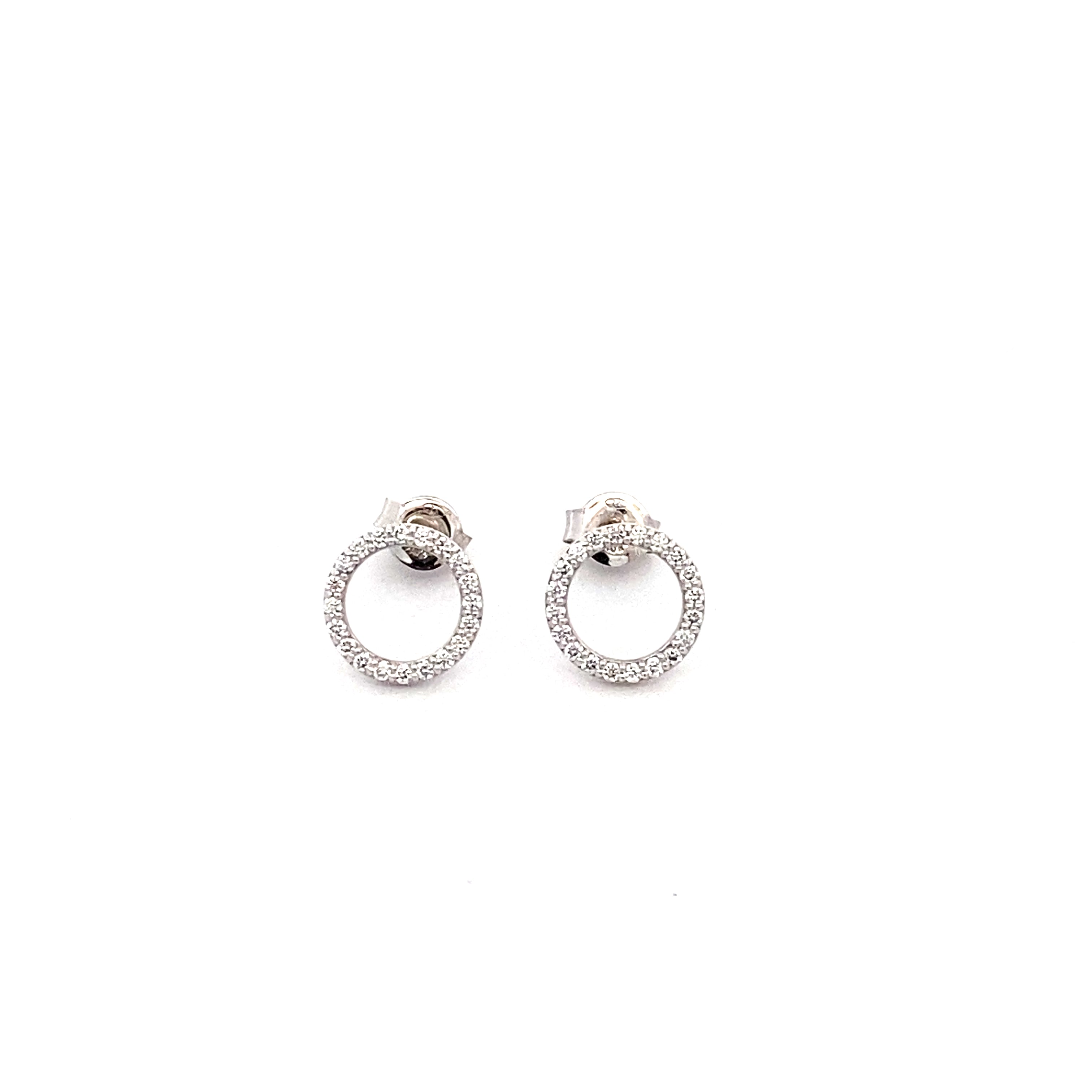 18ct White Gold Diamond Circle of Life Earrings