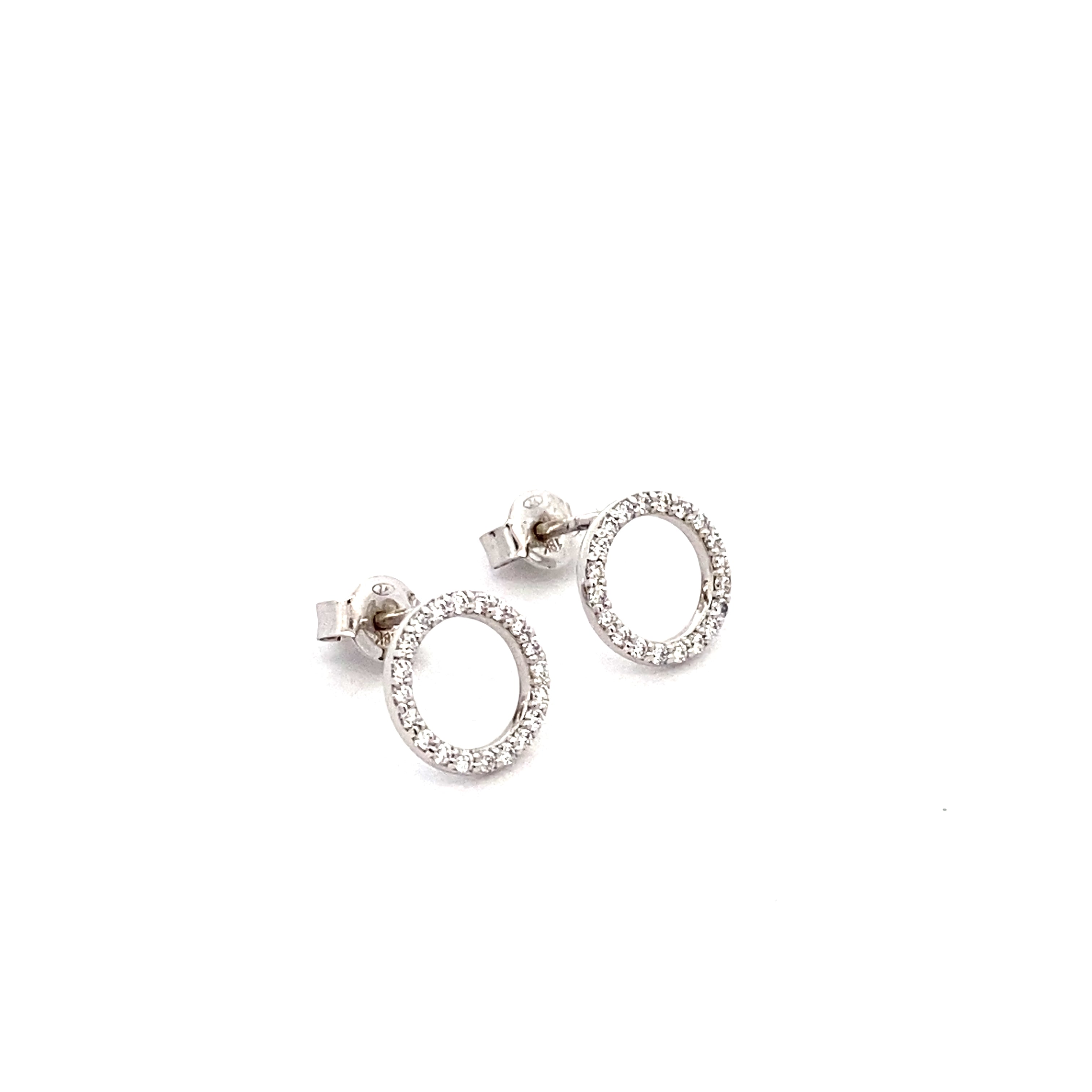 18ct White Gold Diamond Circle of Life Earrings