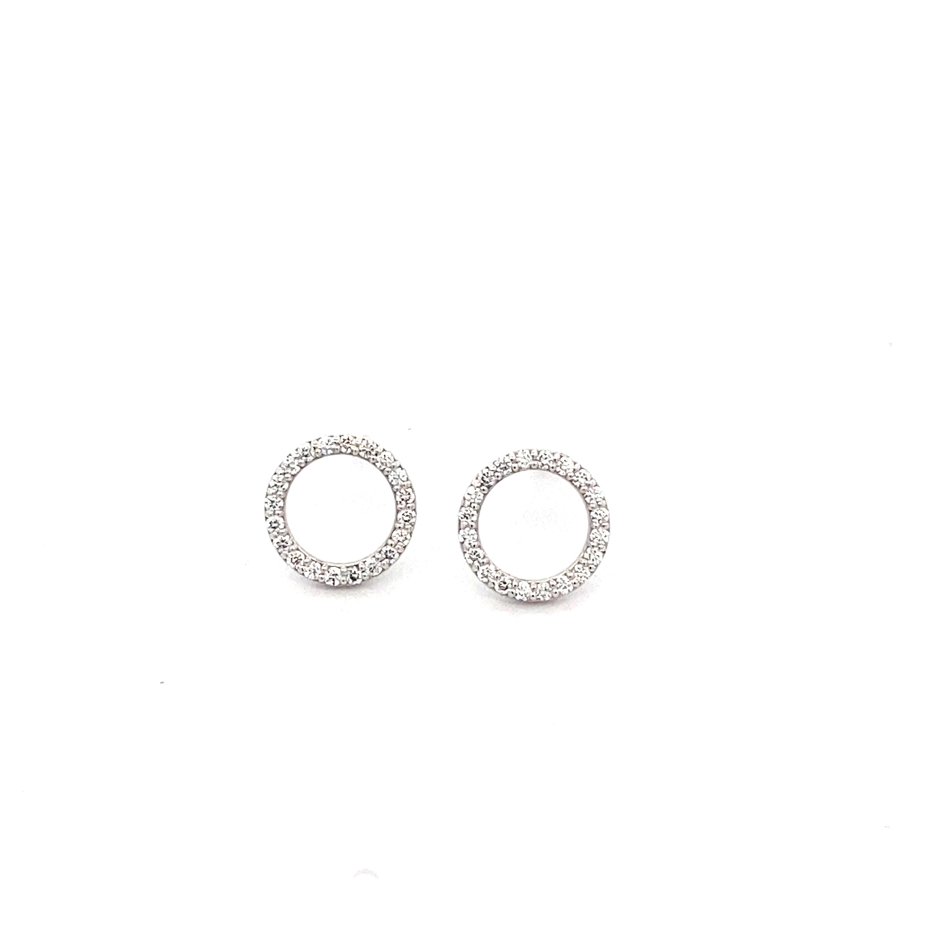 18ct White Gold Diamond Circle of Life Earrings