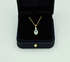 18ct Yellow Gold Blue Topaz Pendant