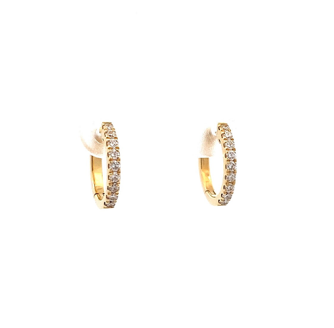 18ct Yellow Gold Diamond Huggies