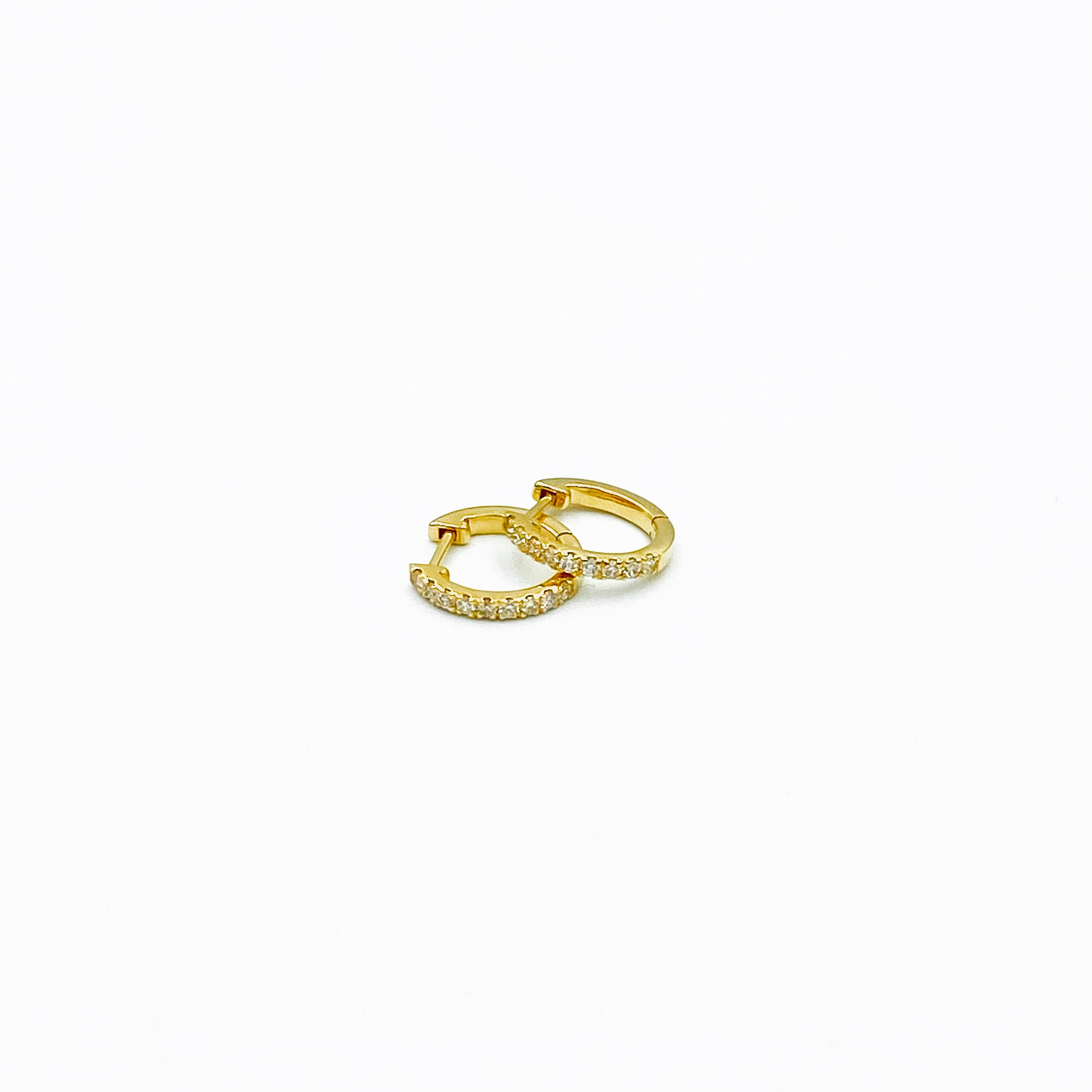 18ct Yellow Gold Diamond Huggies