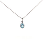 18ct White Gold Blue Topaz Pendant