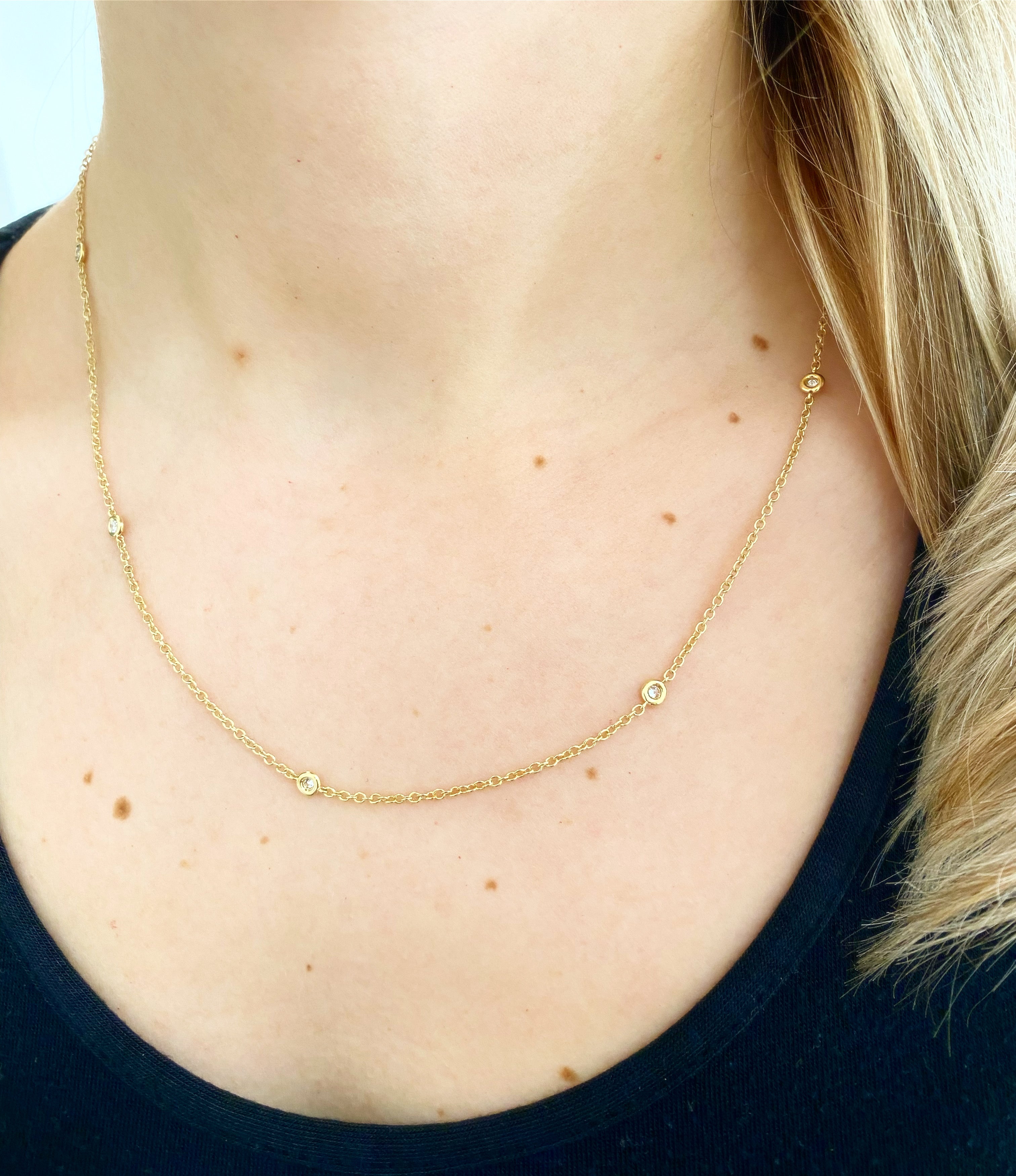 18ct Yellow Gold Diamonds by the Yard Chain