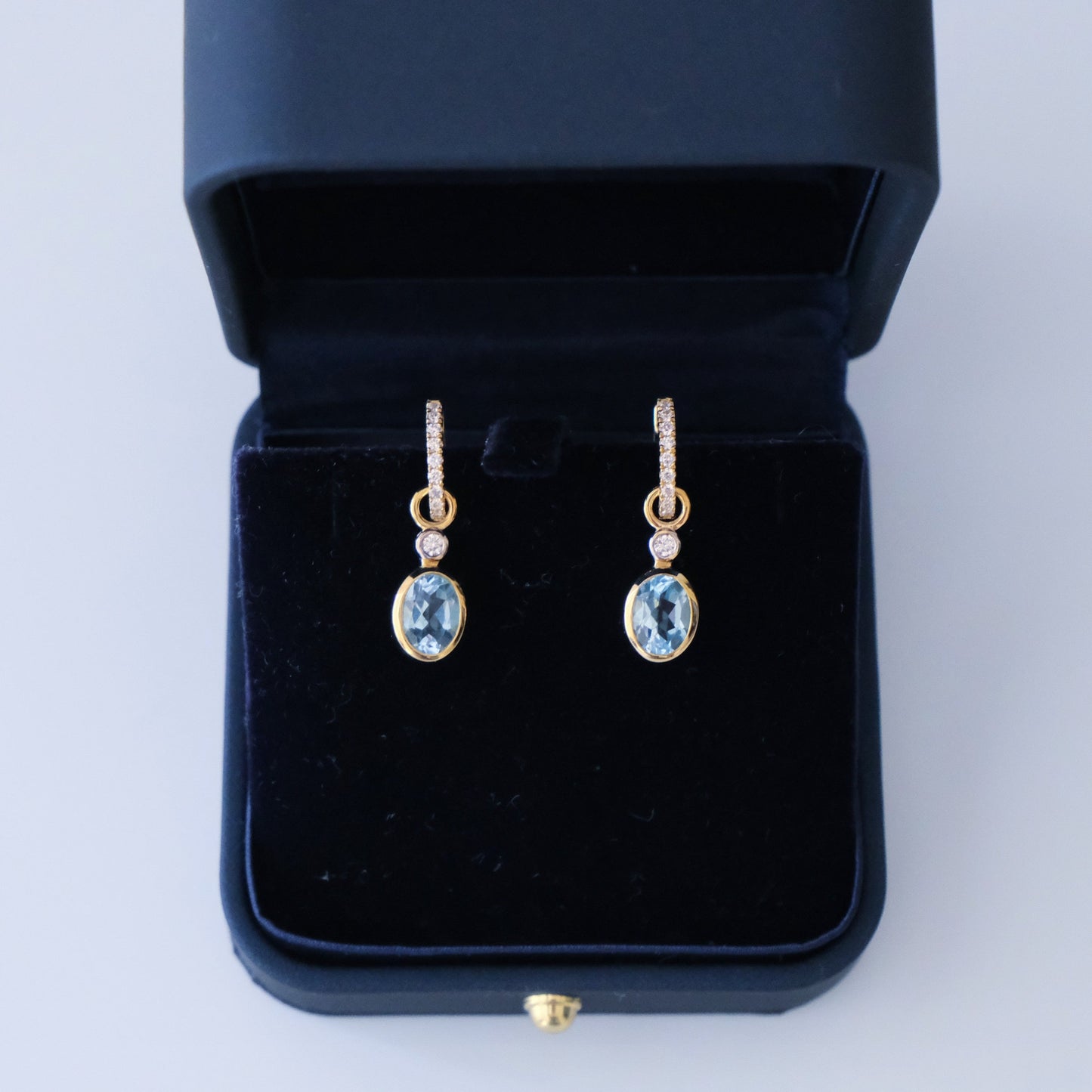 18ct Yellow Gold Blue Topaz Attachments