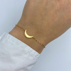 18ct Yellow Gold Crescent Moon Bracelet