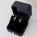 18ct Rose Gold Double Row Diamond Earrings