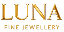Gold 'LUNA Fine Jewellery' logo on a transparent background