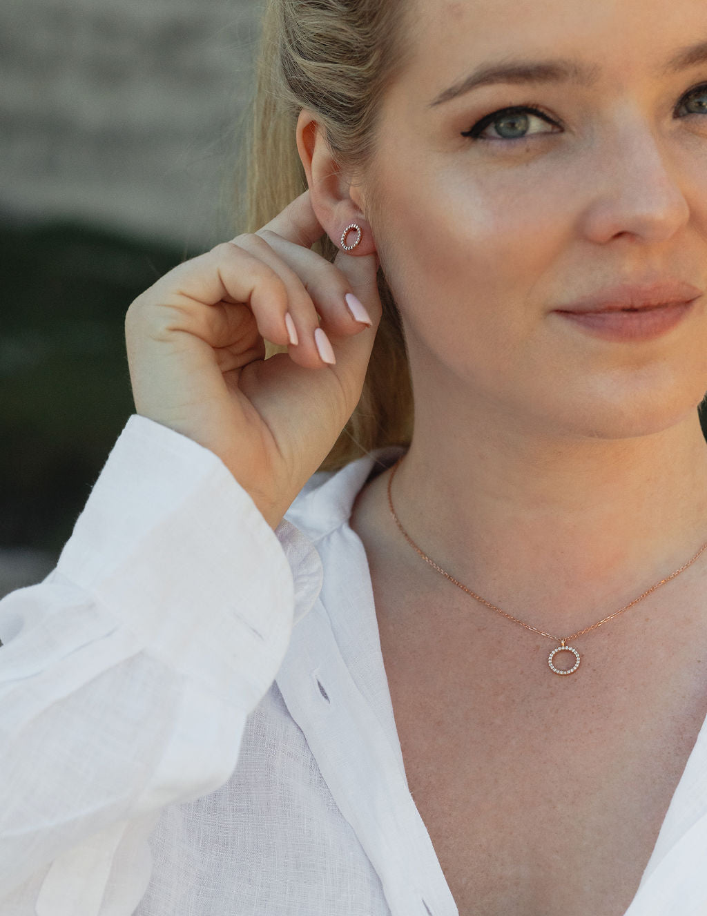 18ct Rose Gold Diamond Circle of Life Earrings