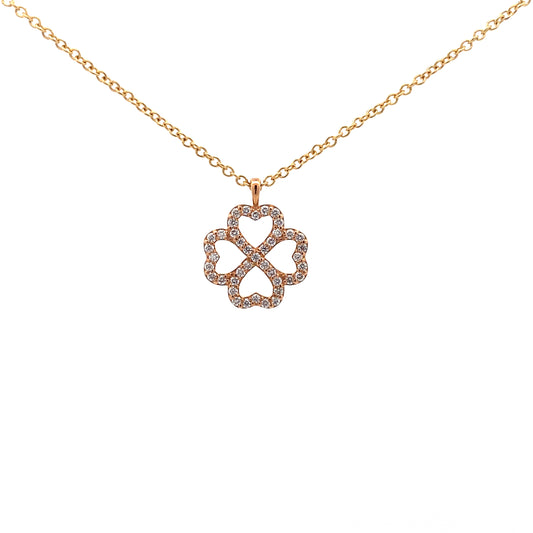 18ct Rose Gold Diamond Quattro Cuori Pendant