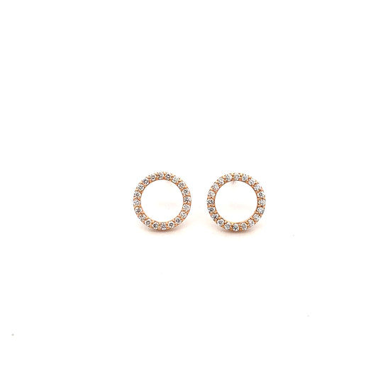 18ct Rose Gold Diamond Circle of Life Earrings