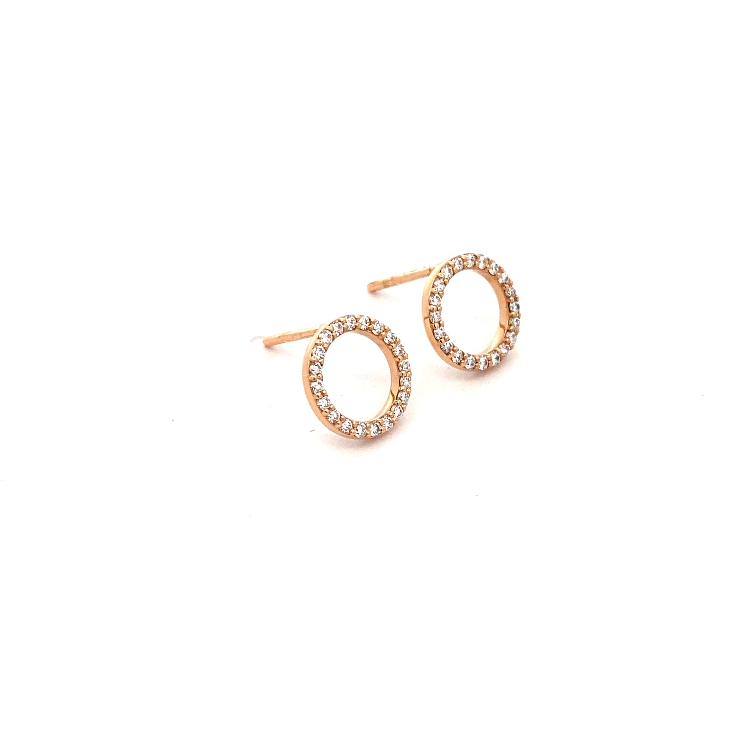 18ct Rose Gold Diamond Circle of Life Earrings