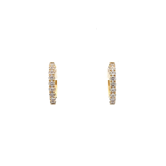 18ct Yellow Gold Diamond Huggies