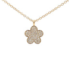 18ct Yellow Gold Diamond Flower Pendant