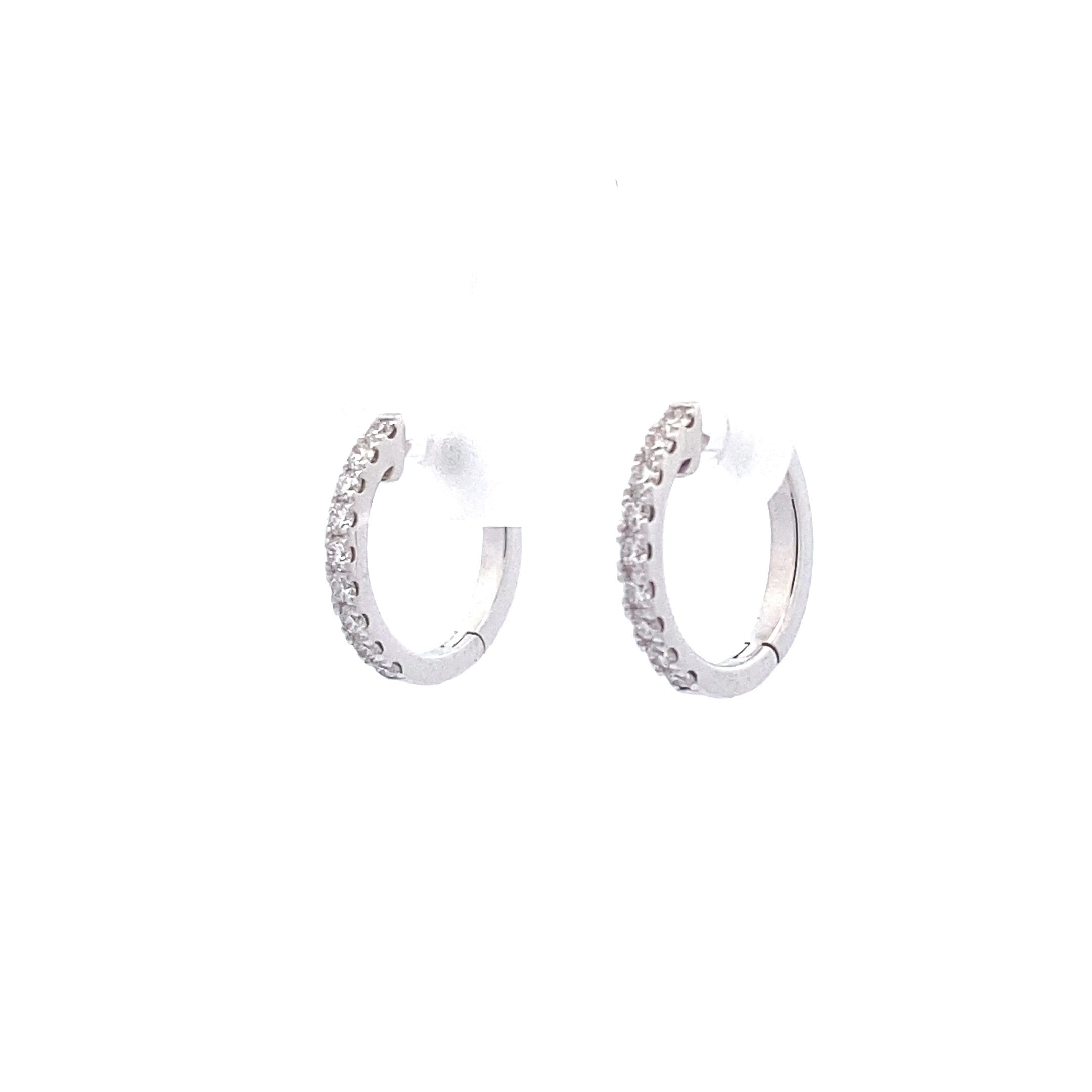 18ct White Gold Diamond Huggies