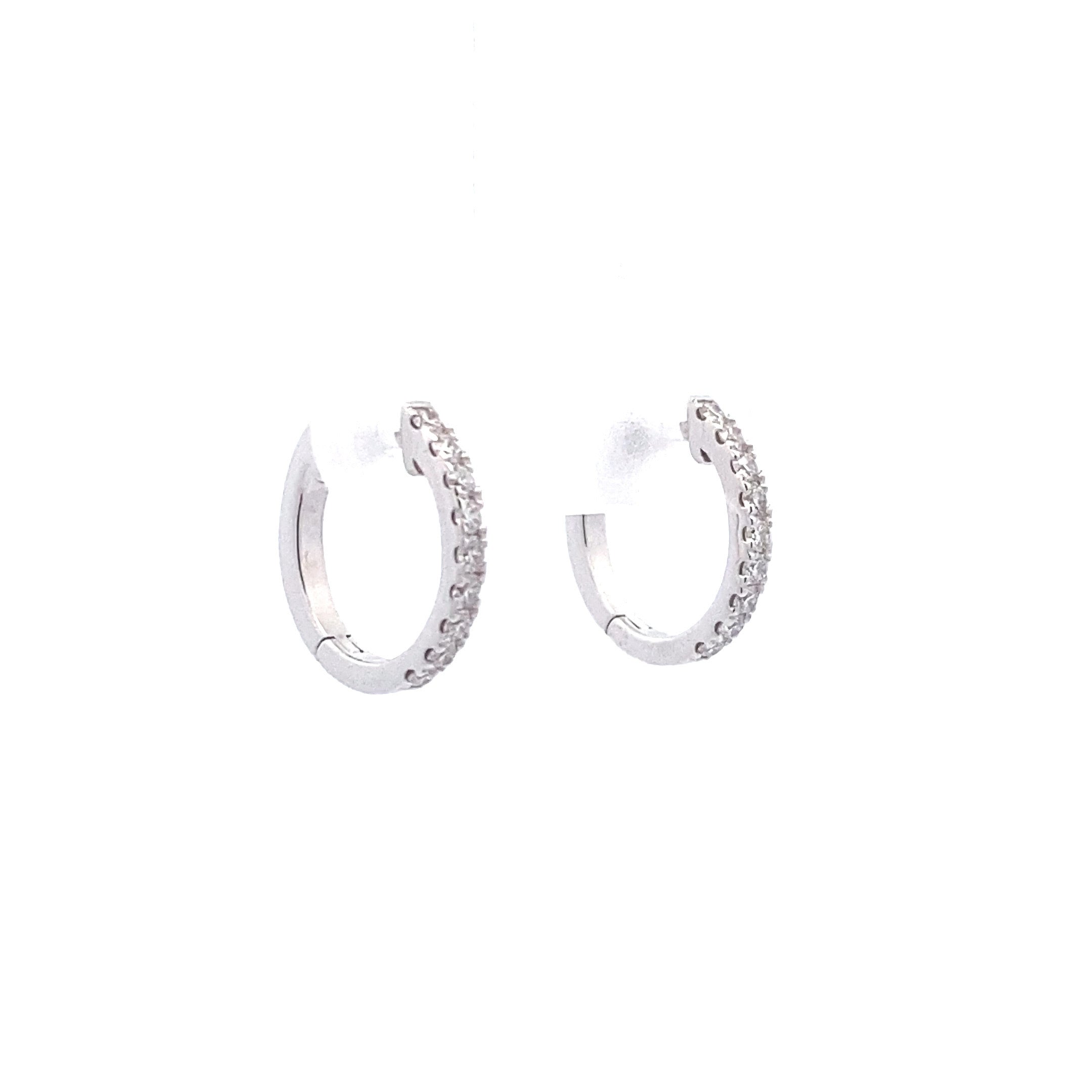 18ct White Gold Diamond Huggies