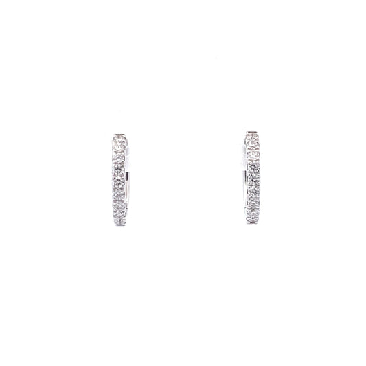 18ct White Gold Diamond Huggies