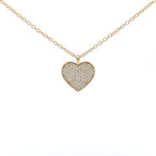 18ct Yellow Gold Pavé Diamond Heart Pendant