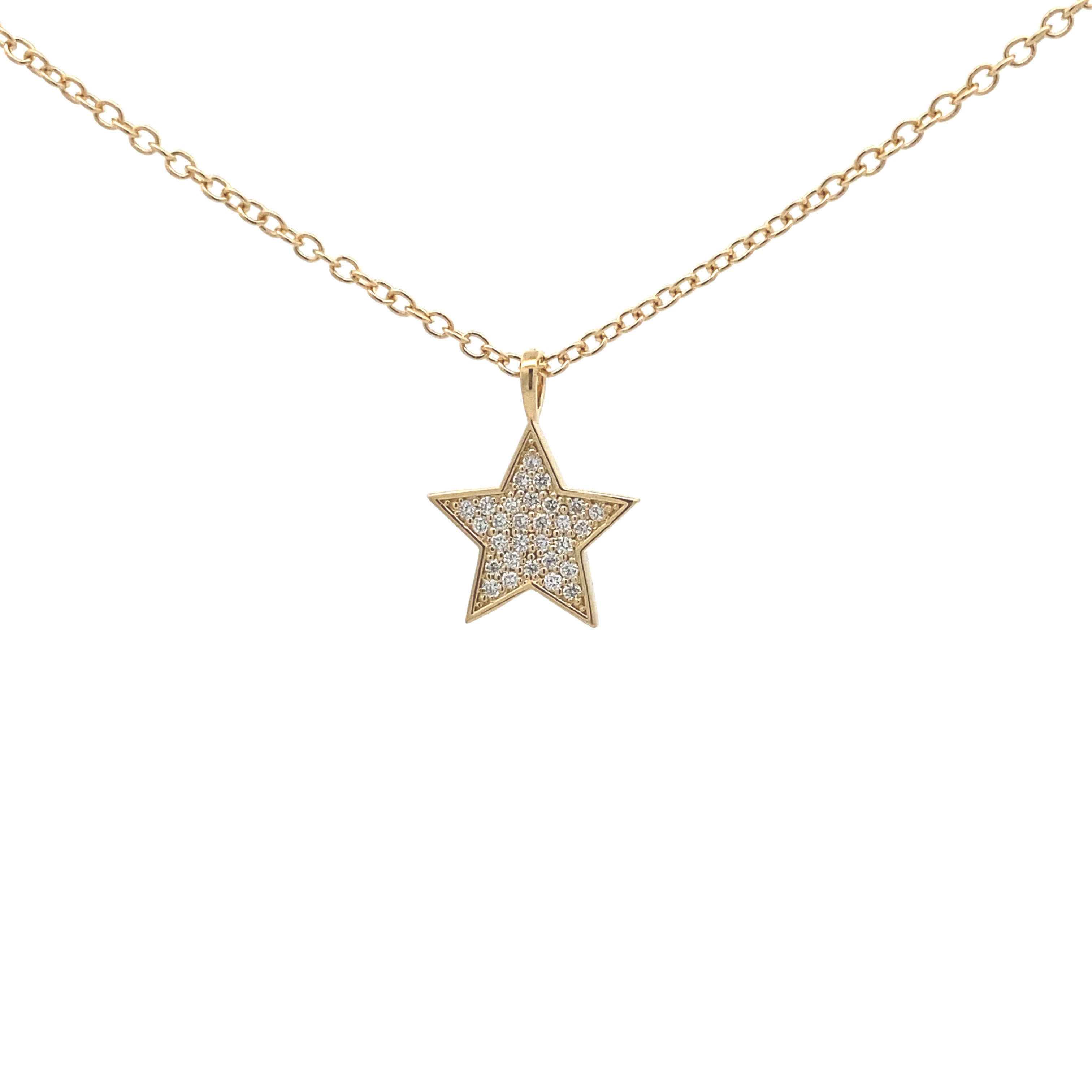 18ct Yellow Gold Diamond Star Pendant