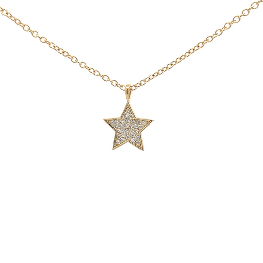 18ct Yellow Gold Diamond Star Pendant