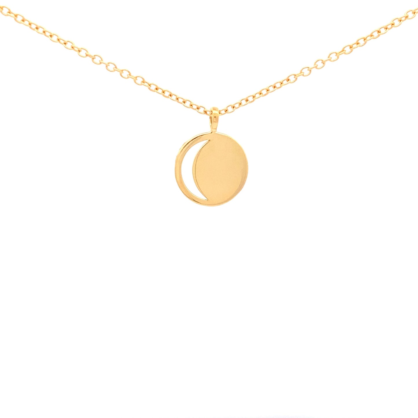 18ct Yellow Moon Medallion Pendant